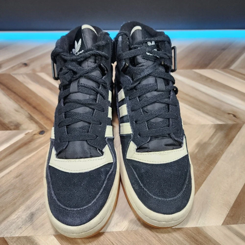 Adidas Forum Mid FZ6252 Black Cream Gum Men's Size 7 RetroBasketball Sneakers